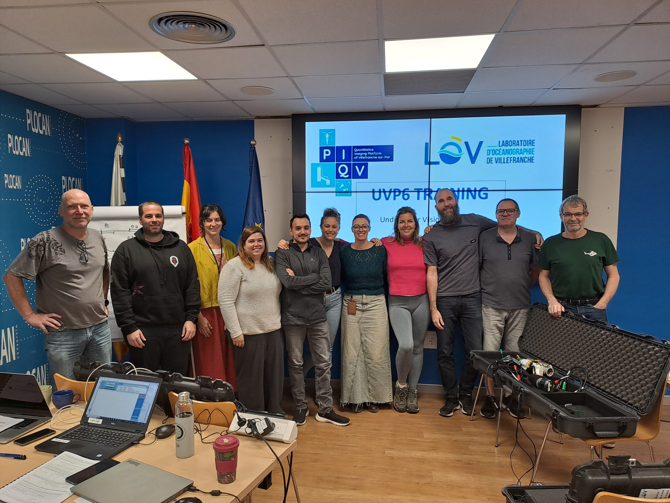 Technologists from PLOCAN undergo training on the Zooplankton sensor UVP6 and the ECOTAXA oceanic research application
